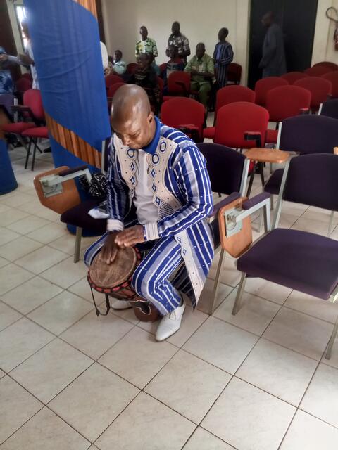 DE playing the djembe